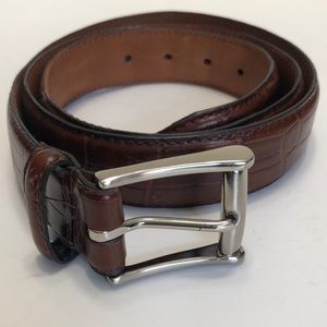 Men’s Cabela Brown Croc Embossed Leather Belt size 42